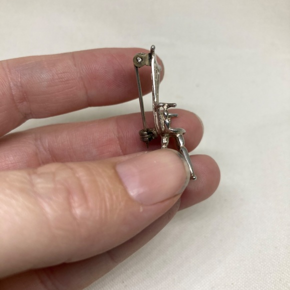 Solid 925 Sterling Silver Shaker / Antique-Vintage Chair Lapel Stick Pin Brooch - Picture 8 of 8